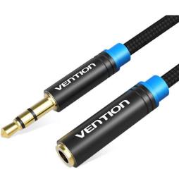 Cable Estéreo Vention VAB-B06-B050-M/ Jack 3.5 Macho - Jack 3.5 Hembra/ 50cm/ Negro