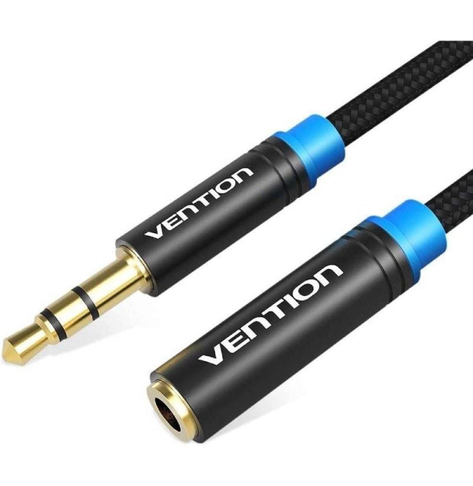 Cable Estéreo Vention VAB-B06-B050-M/ Jack 3.5 Macho - Jack 3.5 Hembra/ 50cm/ Negro