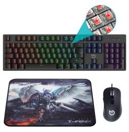 Pack Gaming Hiditec PAC010026/ Teclado Mecánico+ Ratón + Alfombrilla