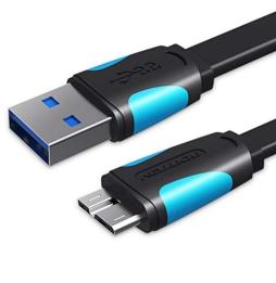 Cable USB 3.0 Vention VAS-A12-B025/ MicroUSB Macho - USB Macho/ 10W/ 5Gbps/ 25cm/ Azul y Negro