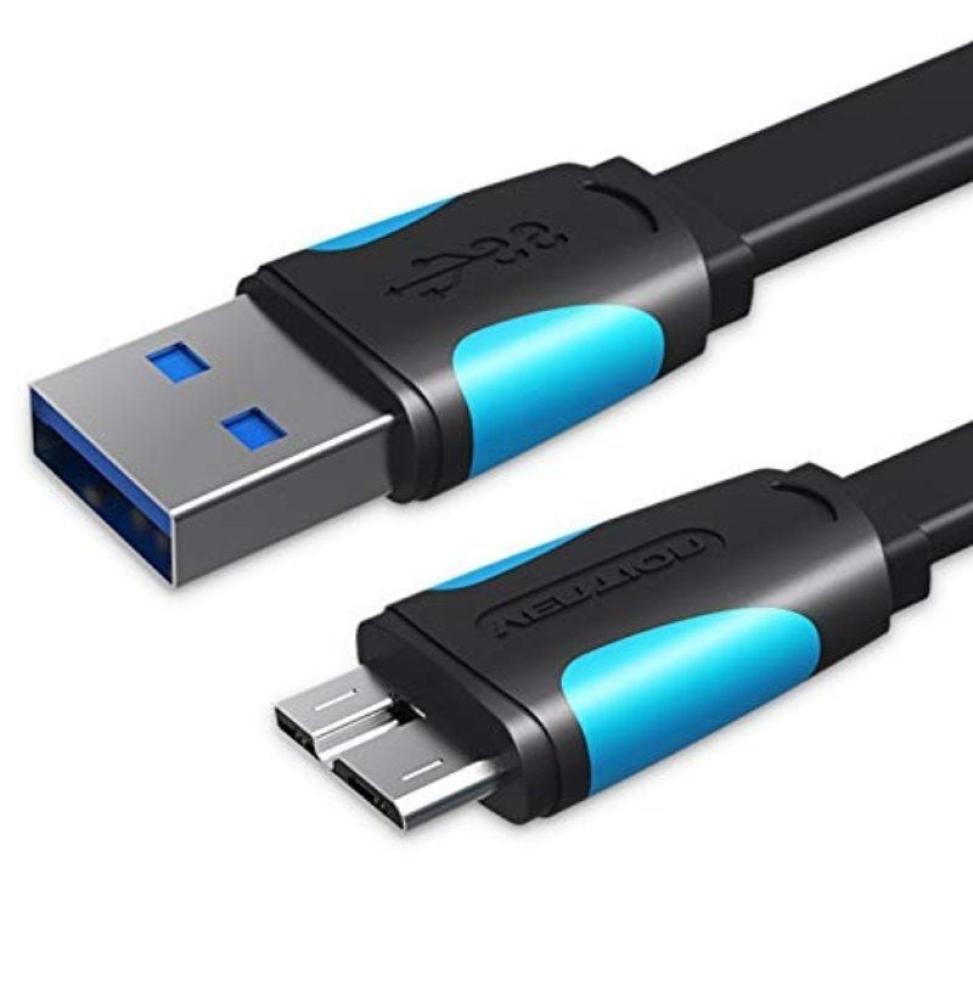 Cable USB 3.0 Vention VAS-A12-B025/ MicroUSB Macho - USB Macho/ 10W/ 5Gbps/ 25cm/ Azul y Negro