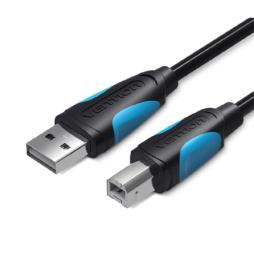 Cable USB 2.0 Impresora Vention VAS-A16-B200/ USB Tipo-B Macho - USB Macho/ 480Mbps/ 2m/ Negro