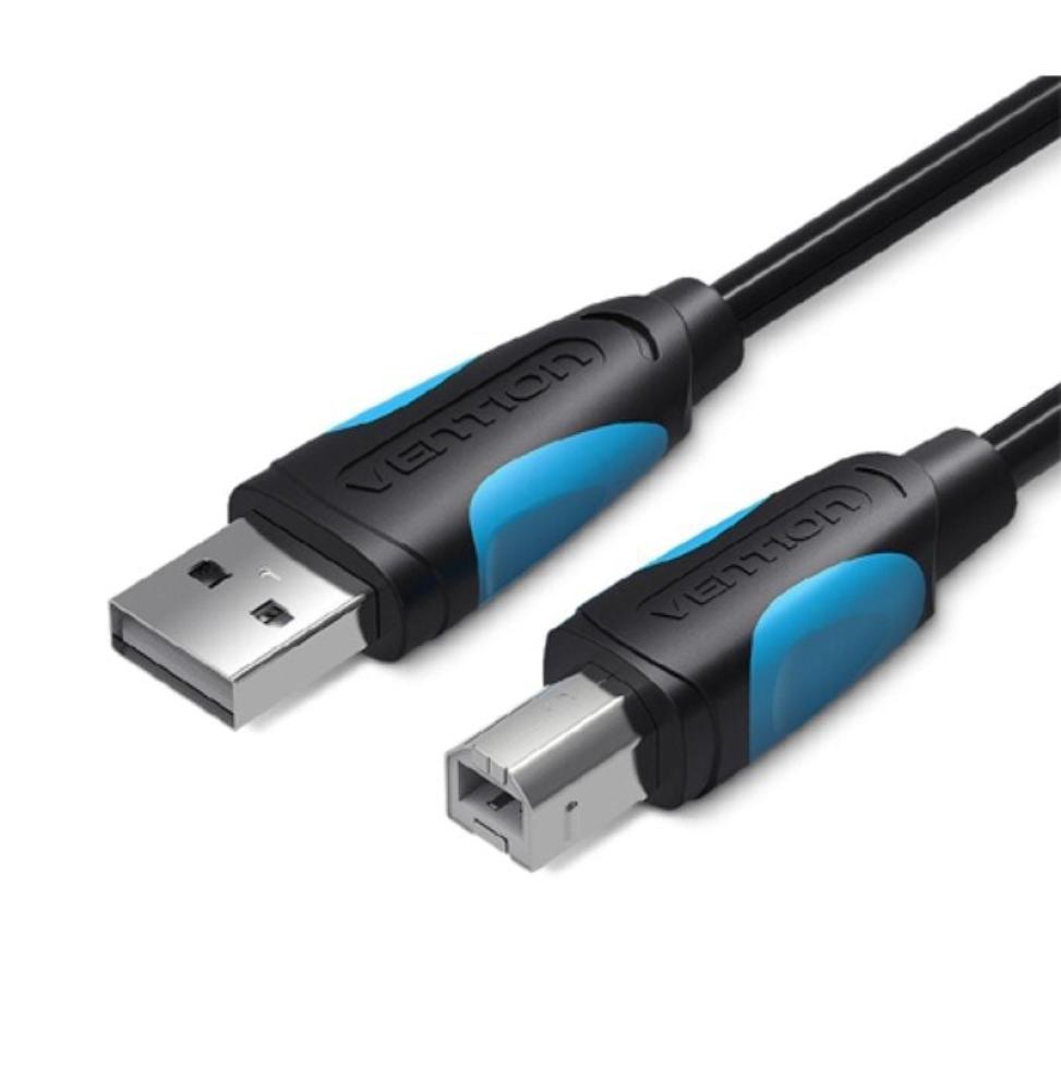 Cable USB 2.0 Impresora Vention VAS-A16-B200/ USB Tipo-B Macho - USB Macho/ 480Mbps/ 2m/ Negro