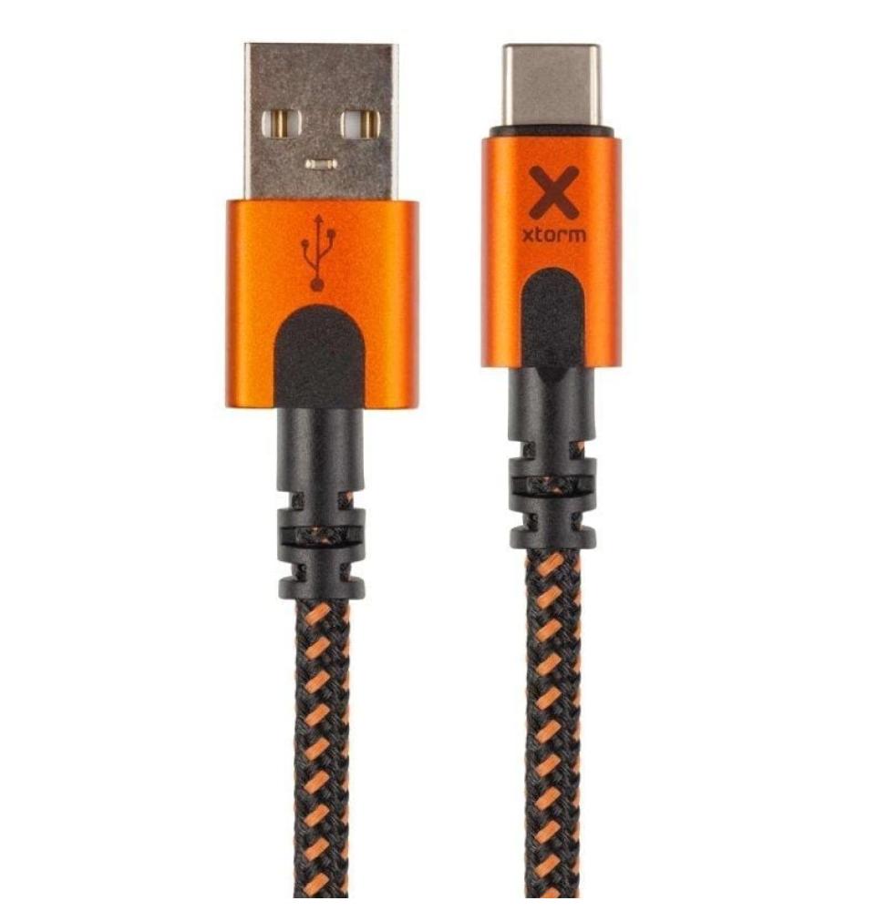 Cable USB Tipo-C Xtorm CXX004/ USB Tipo-C Macho - USB Macho/ Hasta 60W/ 5Gbps/ 1.5m/ Naranja y Negro