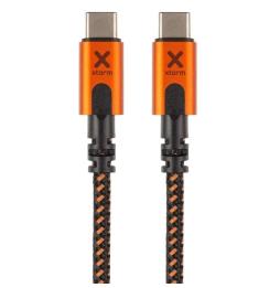 Cable USB Tipo-C Xtorm CXX005/ USB Tipo-C Macho - USB Tipo-C Macho/ Hasta 100W/ 10Gbps/ 1.5m/ Naranja y Negro