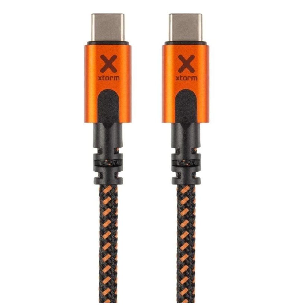 Cable USB Tipo-C Xtorm CXX005/ USB Tipo-C Macho - USB Tipo-C Macho/ Hasta 100W/ 10Gbps/ 1.5m/ Naranja y Negro