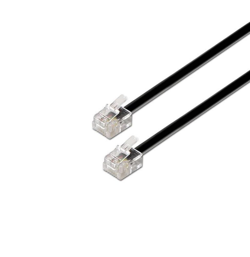 Cable de Teléfono RJ11 6P4C Aisens A143-0319/ 2m/ Negro