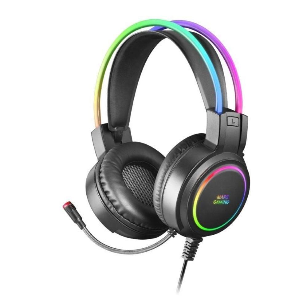 Auriculares Gaming con Micrófono Mars Gaming MHRGB/ Jack 3.5/ Negros