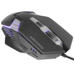 Ratón Gaming Mars Gaming MM024/ Hasta 4000 DPI/ Negro