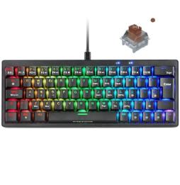 Teclado Gaming Mecánico Mars Gaming MKMINIPRO/ Switch Marrón/ Negro