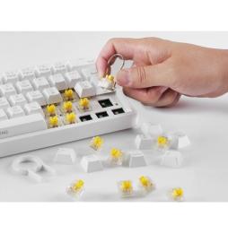 Teclado Gaming Mecánico Mars Gaming MKMINIPRO/ Switch Amarillo/ Blanco