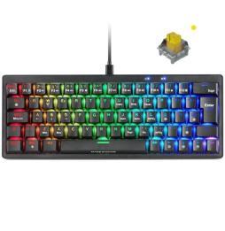 Teclado Gaming Mecánico Mars Gaming MKMINIPRO/ Switch Amarillo/ Negro