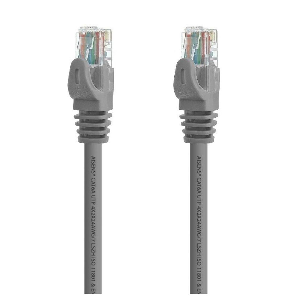 Cable de Red RJ45 UTP Aisens A145-0324 Cat.6A/ 25cm/ Gris