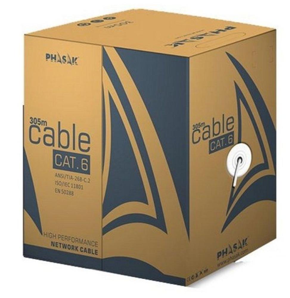 Bobina de Cable RJ45 UTP Phasak PHR 6301 Cat.6/ 305m/ Gris