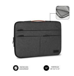 Funda Subblim Air Padding 360 Sleeve para Portátiles hasta 14'/ Gris Oscuro