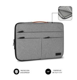 Funda Subblim Air Padding 360 Sleeve para Portátiles hasta 14'/ Gris Claro