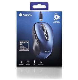 Ratón Inalámbrico por Bluetooth NGS Infinity-RB/ Batería recargable/ Hasta 3200 DPI/ Azul