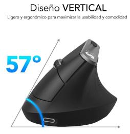 Ratón Ergonómico Inalámbrico por Bluetooth/ 2.4GHz Subblim Nature Vertical Ergo Dual Battery/ Batería Recargable/ Hasta 4000 DPI