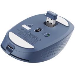 Ratón Inalámbrico por Bluetooth Trust Ozaa Compact Wireless/ Batería recargable/ Hasta 3200 DPI/ Azul