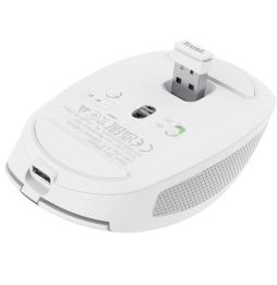 Ratón Inalámbrico por Bluetooth Trust Ozaa Compact Wireless/ Batería recargable/ Hasta 3200 DPI/ Blanco