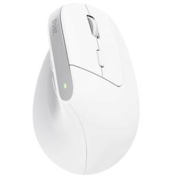 Ratón Ergonómico Inalámbrico por Bluetooth Trust Bayo+/ Batería Recargable/ Hasta 2400 DPI/ Blanco