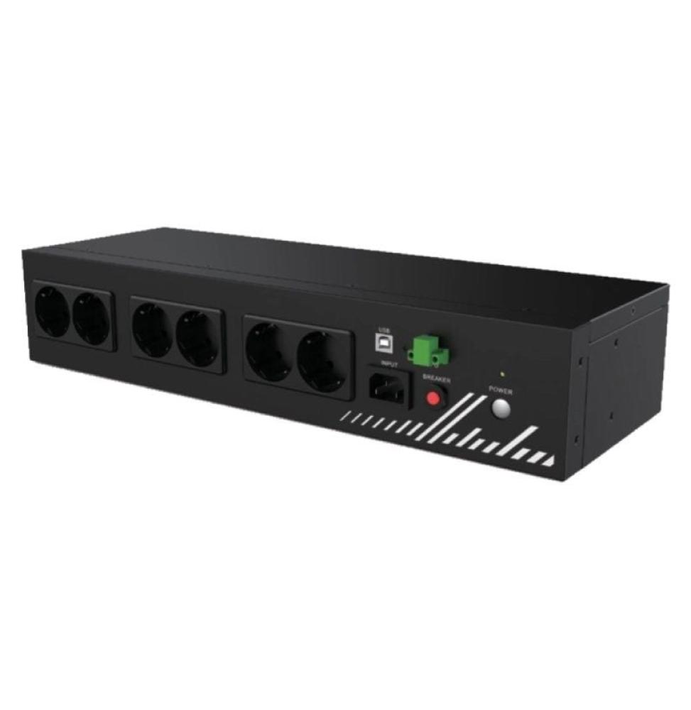 Unidad de Distribución para Alimentación Phasak COMPACT 800 VA/ 9A/ 8x Schuko/ Formato Rack 2U