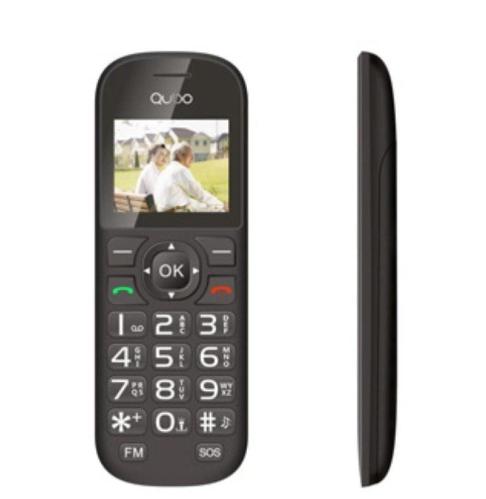 Teléfono Móvil Qubo D-1803 para Personas Mayores/ Negro