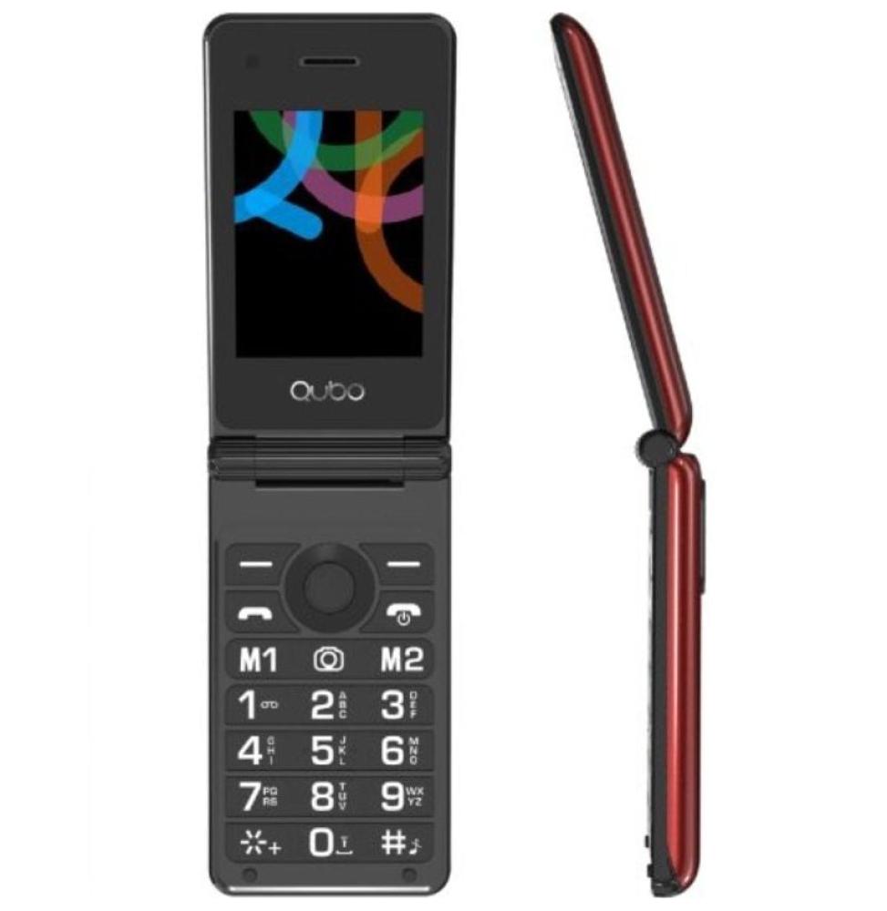 Teléfono Móvil Qubo X-28RD para Personas Mayores/ Rojo