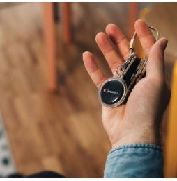 Localizador Verbatim My Finder Coin Bluetooth Tracker MYFC-01B compatible con Apple/ Incluye Llavero y Pila/ Negro