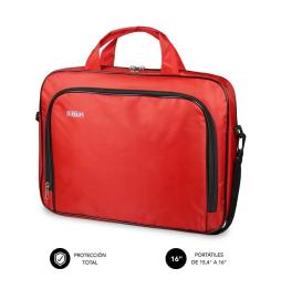 Maletín Subblim Oxford para Portátiles hasta 16'/ Rojo