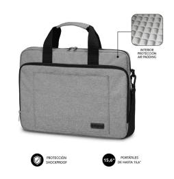 Maletín Subblim Air Padding Laptop Bag para Portátiles hasta 15.6'/ Cinta para Trolley/ Gris