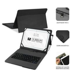 Funda con Teclado Subblim Keytab Pro USB para Tablets de 10.1'-11'/ Negra