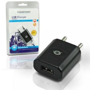 Conceptronic - Cargador USB 1A 5V para Smartphone / Tablet