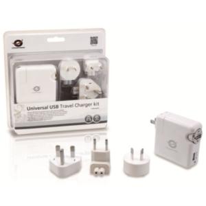 Conceptronic - Kit de viaje universal - USB -1A + 2.1A