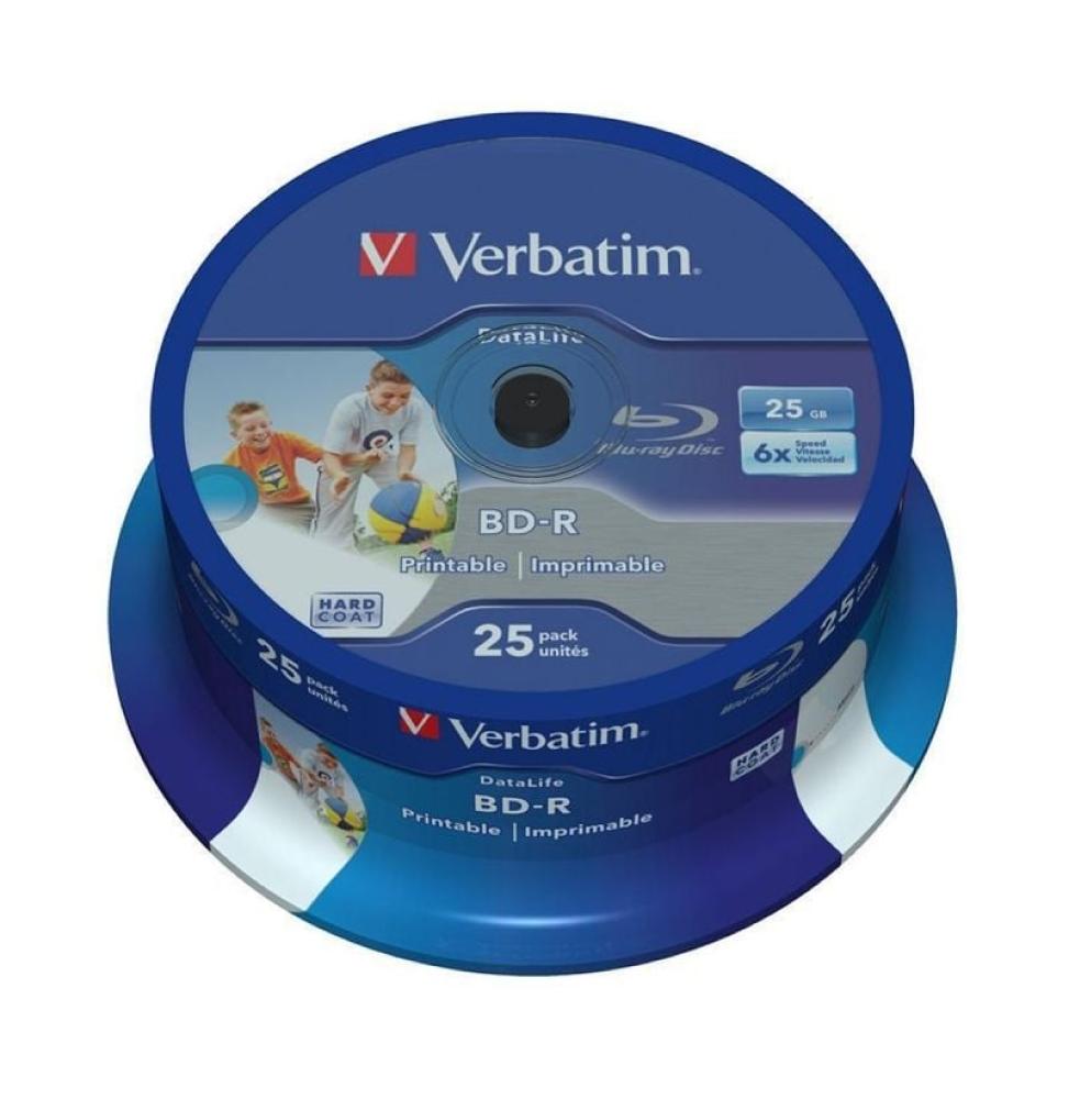 Blue-Ray BD-R Verbatim 43811 Imprimible 6X/ Tarrina-25uds