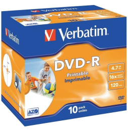 DVD-R Verbatim Imprimible 16X/ Caja-10uds