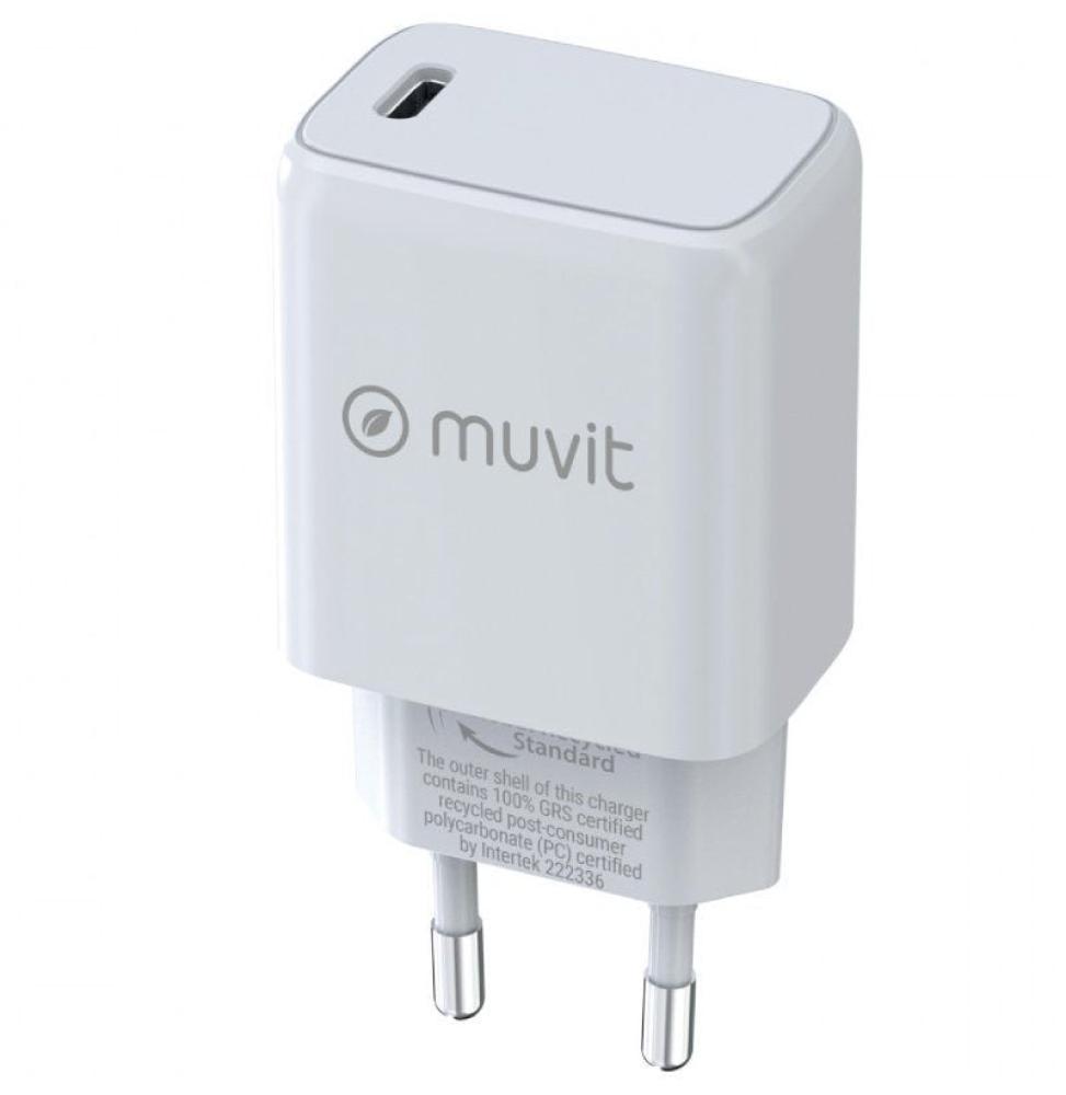 Cargador de Pared Muvit For Change MCACC0012/ 1xUSB Tipo-C/ 20W