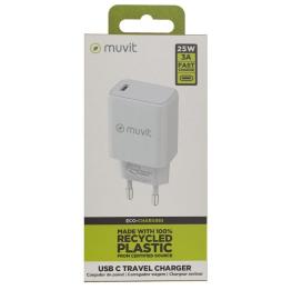 Cargador de Pared Muvit For Change MCACC0012/ 1xUSB Tipo-C/ 20W