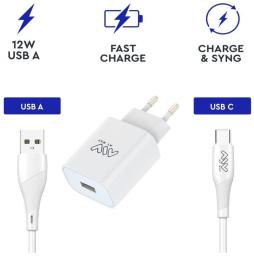 Cargador de Pared Myway MYWEPAK0002/ 1xUSB + Cable USB Tipo-C/ 15W