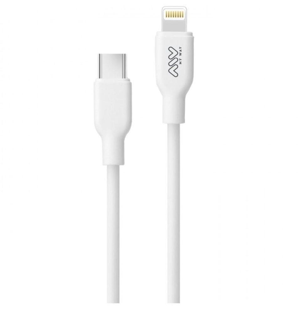 Cable USB 2.0 Tipo-C Lightning Myway MWUSC0023/ USB Tipo-C Macho - Lightning Macho/ 1m/ Blanco