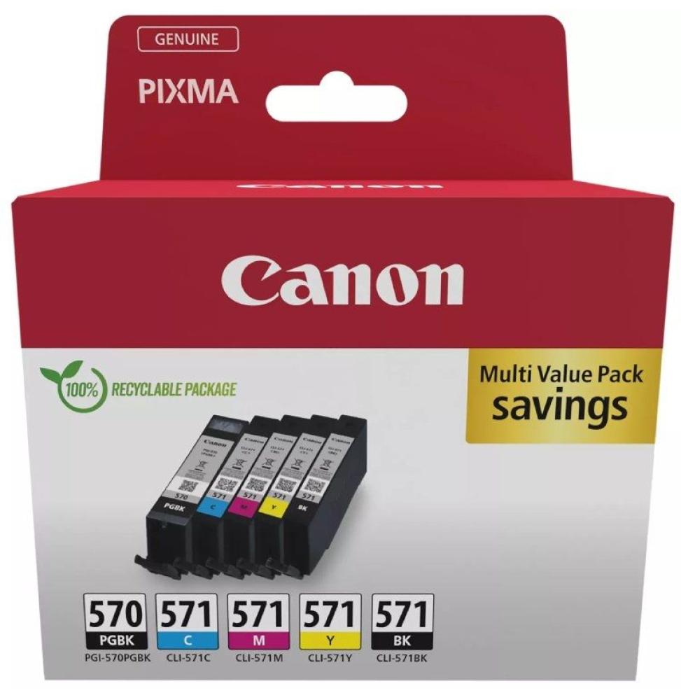 Cartucho de Tinta Original Canon PGI-570 + CLI-571 Multipack/ Cian/ Magenta/ Amarillo/ Negro