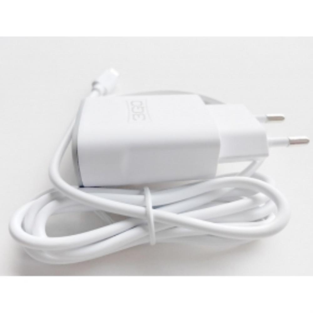 3Go - Alimentador Hogar MicroUSB+2 Puertos - Entrada 220V - Salida 5V/2A - 1,5M - 3G