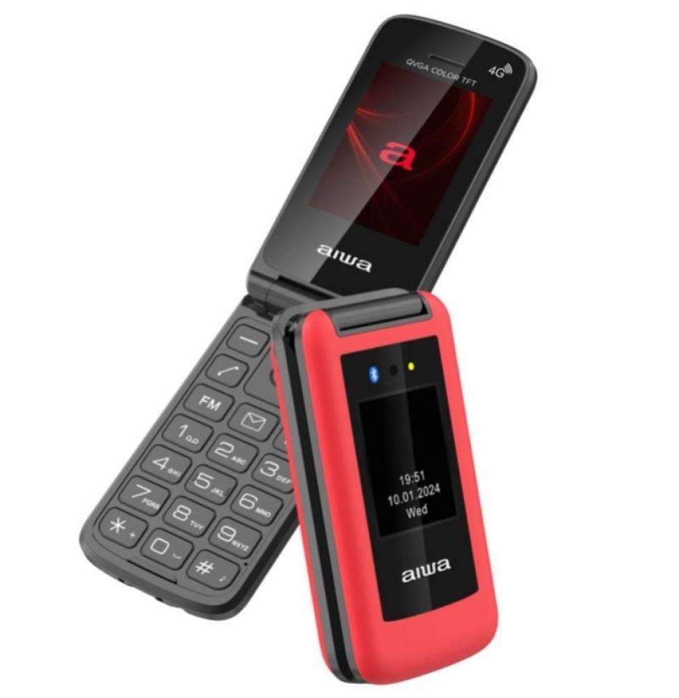 Teléfono Móvil Aiwa FP-30-4G RD para Personas Mayores/ Rojo