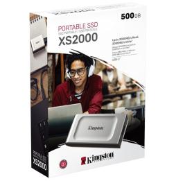 Disco Externo SSD Kingston SXS2000 500GB/ USB 3.2/ Plata