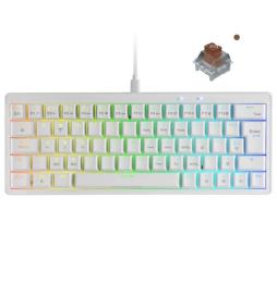 Teclado Gaming Mecánico Mars Gaming MKMINIPRO/ Switch Marrón/ Blanco