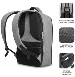 Mochila Subblim Secure V2 AP para Portátiles hasta 15.6'/ Puerto USB/ Antirrobo/ Gris