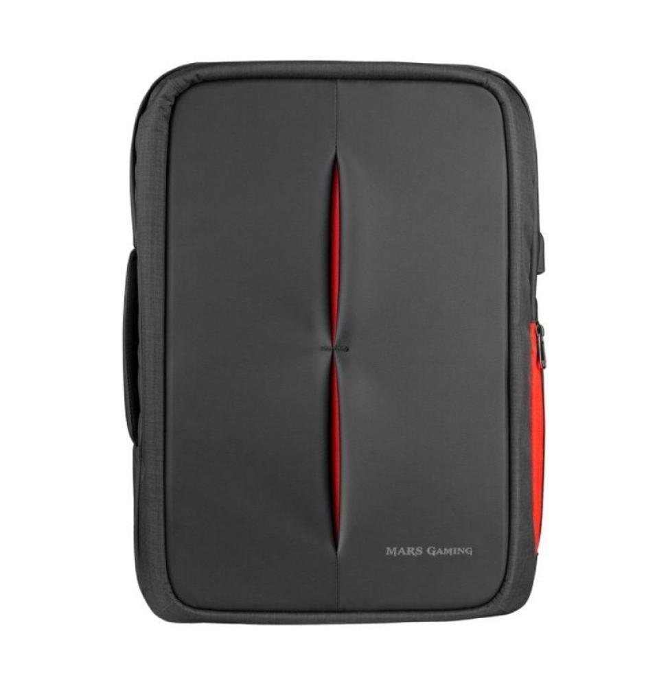 Mochila Mars Gaming MB2 para Portátil hasta 17'/ Puerto USB/ Antirrobo/ Impermeable