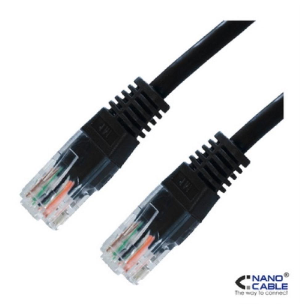 Nanocable - Cable de red latiguillo UTP CAT.5e de 1m - color Negro