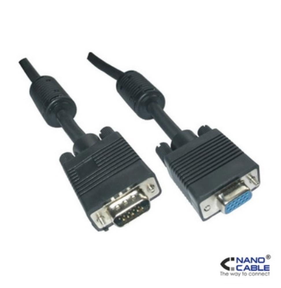 Nanocable - Cable alargador SVGA CON FERRITA de 3m conexión HDB15/M-HDB15/H