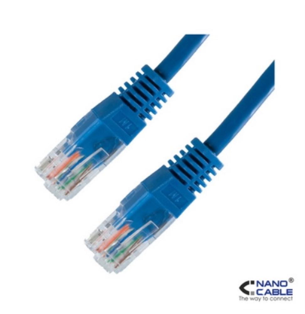 Nanocable - Cable de red latiguillo UTP CAT.5e de 1m - color Azul